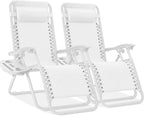 Best Choice Products Set of 2 Adjustable Steel Mesh Zero Gravity Lounge Chair by Unknown