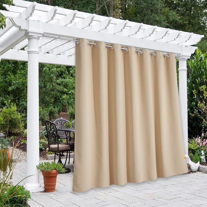 NICETOWN Outdoor Curtain for Patio Waterproof, Rustproof Grommet Outdoor by NICETOWN