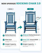 SERWALL Rocking Chair Outdoor, Oversized Patio Rocking Chairs, Porch Rocker - Image 4