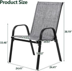 Majnesvon Outdoor Patio Chairs Set of 4, Stackable Patio Chairs, Front Porch - Image 2