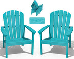 Stackable Adirondack Chairs Set of 2, Compact HDPE, Aruba | 26.3" Wide HDPE by nevilywood