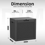 PatioZen 36 Gallon Deck Box Outdoor, Weatherproof Resin Patio Storage Box - Image 2