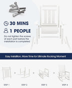 Oversized Outdoor Rocking Chair Set of 6, HDPE Patio Rockers - Image 6