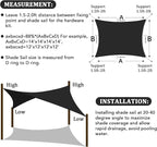 Shade&Beyond 4'x6' Sun Shade Sail Canopy Rectangle, UV Block Breathable Black - Image 5