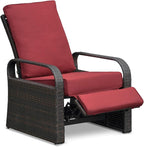 Outdoor Recliner, Aluminum Frame Patio Chaise Lounge Chairs - Image 8