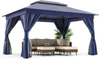10'x13' Outdoor Gazebo, Metal Frame Heavy Duty Patio Canopy Tent Shelter - Image 4