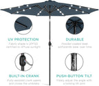 Best Choice Products 10ft Solar Polyester LED Lighted Patio Umbrella w/Tilt - Image 5