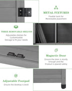 68'' Outdoor Storage Cabinet, Wooden Garden Tool Cabinet - Image 7