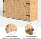 Gizoon Outdoor Cabinet, Waterproof Roof, Double Lockable Wooden Shed | 2 - Image 5