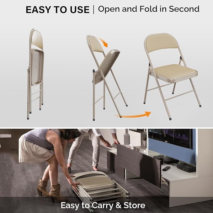VINGLI 8 Pack Folding Chairs - Image 6