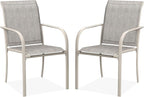 DIFY Patio Dining Chairs Set of 2, Stackable Outdoor Metal Chairs by DIFY