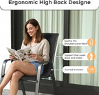 Patio Dining Chairs Set of 6 Outdoor Stackable Dining Chairs - Image 8