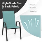 Giantex Set of 4 Stackable Patio Chairs, All Weather Resistant, Breathable & - Image 6