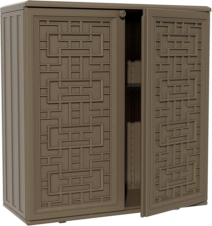 ZZM HDPE Outdoor Storage Shed, Outdoor Plastic Storage Cabinet, Horizontal by ZZM