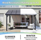 Aoxun 12’x10’ Gazebo with Aluminum Frame & Polycarbonate Panel, Outdoor Patio - Image 3