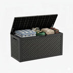 110 Gallon Waterproof Resin Outdoor Storage Box, Weatherproof Outdoor Bin by KFY