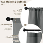 Outdoor Curtains for Patio Waterproof Rod Pocket 6 Pcs 54x108 Inch Grey | - Image 3