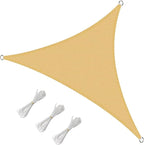 10' x 10' x 10' Triangle Sun Shade Sail, 185 GSM HDPE, Sand | 95% UV block - Image 2