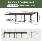 Aoxun 34’x10’ Gazebo with Aluminum Frame & Polycarbonate Panel, Outdoor Patio - Image 2