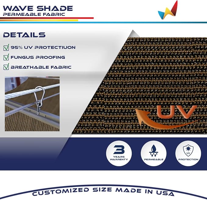 Windscreen4less 3' x 30' Retractable Sun Shade Canopy Cover Sliding Wave Shade - Image 3