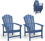 Oversized Stackable Adirondack Chair Set of 2, HDPE Fire Pit Chair | All-Weather by Mguio