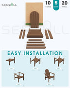 SERWALL HDPE Stackable Adirondack Chair, Space-Saving - Image 8