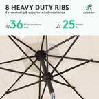 JEAREY 9FT Outdoor Patio Umbrella, Market Umbrella, Tilt & Crank UV Protection - Image 5