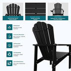 THOEOE Stackable Adirondack Chair Set of 4, HDPE Fire Pit Chairs Set of 4 | - Image 6