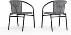 Flash Furniture Lila 2 Pack Gray Rattan Indoor-Outdoor Restaurant Stack Chair | - Image 10