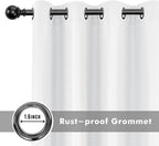 Linen Outdoor Curtains for Patio Waterproof 4 Pcs 110x95 In White | Light - Image 4