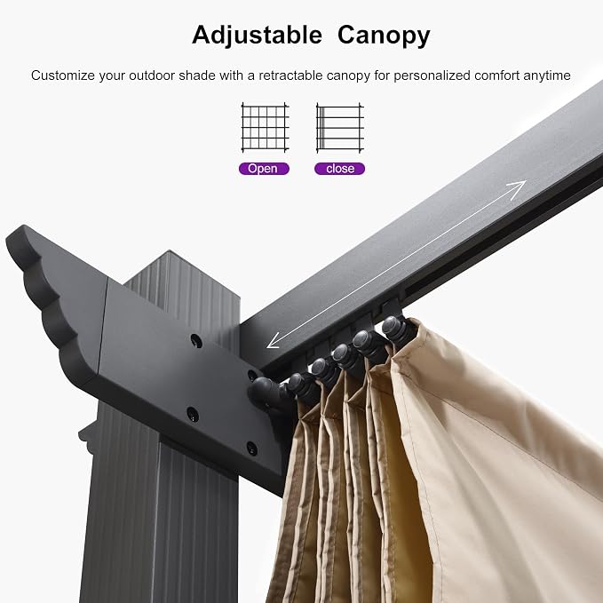 PURPLE LEAF Outdoor Aluminum Pergola 10'x13' - Image 4
