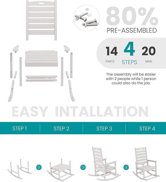 SERWALL HDPE Outdoor Rocking Chair - Image 5