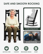 Outdoor Rocking Chair Set of 4, High Back Plastic Patio Rocking Chairs - Image 5