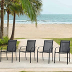 Outdoor Dining Chairs Set of 6, Stackable Patio Chair - Image 2
