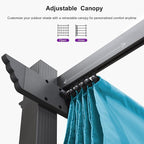 PURPLE LEAF Outdoor Pergola Retractable Aluminum 10' X 13', Turquoise Blue | - Image 4