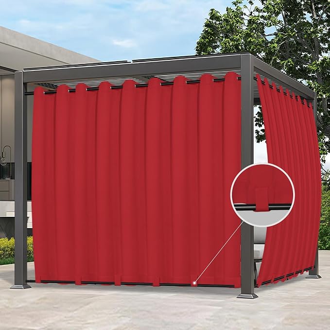 Easy-Going Outdoor Curtains for Patio 1 Panel, 150x96 inch, Weatherproof by Easy-Going