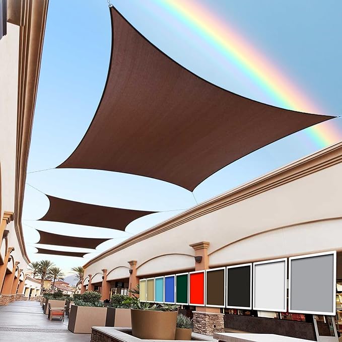 Royal Shade 18' x 22' Custom Size Brown Rectangle Sunshade Sail by RoyalShade