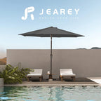 JEAREY 9FT Outdoor Patio Umbrella, Market Umbrella, Dark Gray | Outdoor Table - Image 6