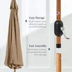 Best Choice Products 10ft Solar Market Patio Umbrella w/Woodgrain Pattern Pole - Image 7