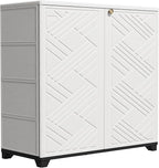 Outdoor Storage Cabinet Waterproof, 60 Gallon Resin Outdoor Storage Shed by KINYING