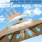 9' X 12' Cantilever Patio Umbrella Rectangle Outdoor Umbrella, 6-Level Tilt & - Image 4