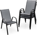 Tangkula Patio Dining Chairs Set of 4, Outdoor Stackable All Weather Heavy Duty by TANGKULA