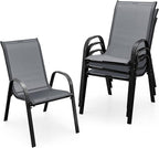 Tangkula Patio Dining Chairs Set of 4, Outdoor Stackable All Weather Heavy Duty by TANGKULA