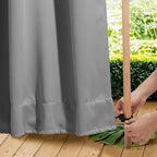NICETOWN Outdoor Curtains Waterproof Fixed Bottom W52xL95 Silver Grey | by NICETOWN
