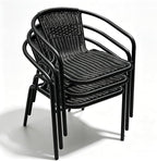 4 Stackable Wicker Patio Chairs, Weather-Resistant Outdoor Seating - Image 6