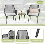 Patio Dining Chairs Outdoor Dining Chairs Set of 2, Woven Twisted Wicker Rattan - Image 6