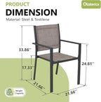 Patio Dining Chairs, All-Weather Textilene Outdoor Dining Chair Set of 4 - Image 3