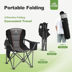LET'S CAMP Folding Camping Chair Oversized Heavy Duty Padded Outdoor Chair | - Image 9