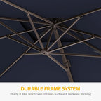 10x10 FT Patio Cantilever Umbrella, Rectangular Heavy Duty Offset Umbrella - Image 5