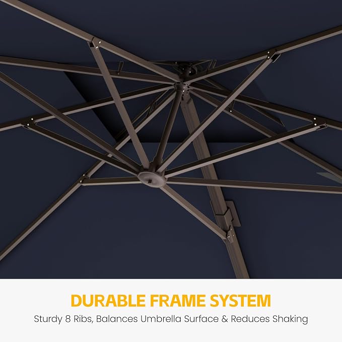 9x12 FT Patio Cantilever Umbrella, Rectangular Heavy Duty Offset Umbrella - Image 4